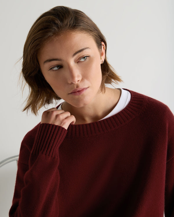 Women's Crop Boat Neck Cashmere Sweater 5