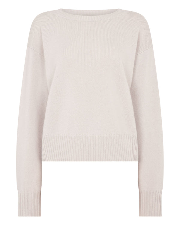 Women's Crop Boat Neck Cashmere Sweater 2