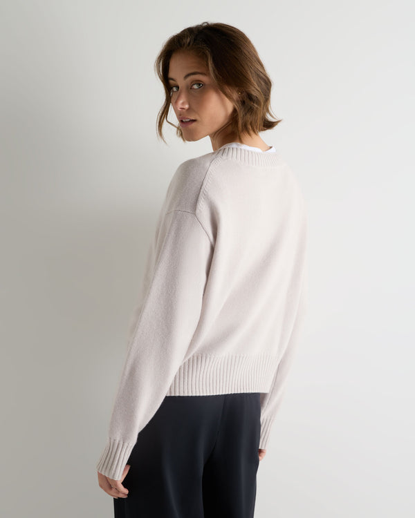 Women's Crop Boat Neck Cashmere Sweater 4