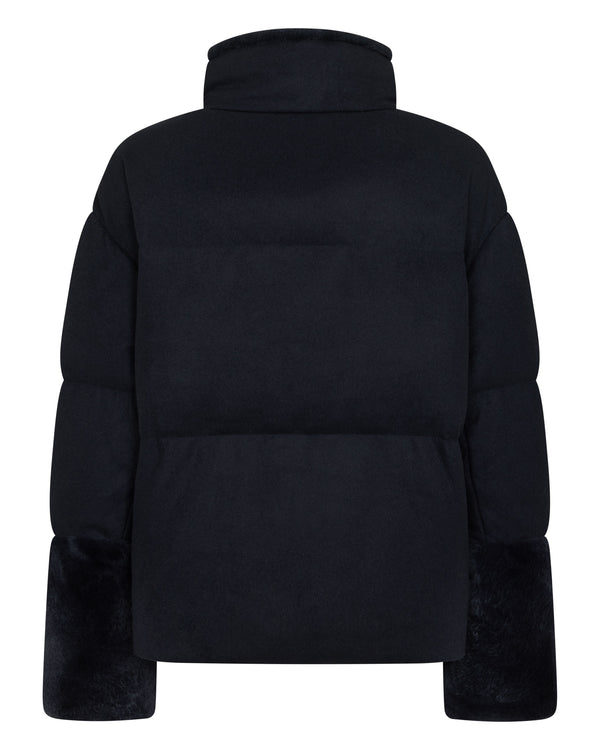 Women's Fur Cuff Padded Cashmere Jacket 2