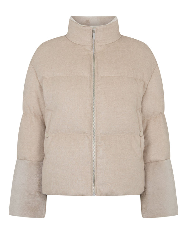 Women's Fur Cuff Padded Cashmere Jacket 2