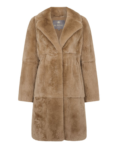 N.Peal Women's Mabel Long Fur Coat Camel Brown