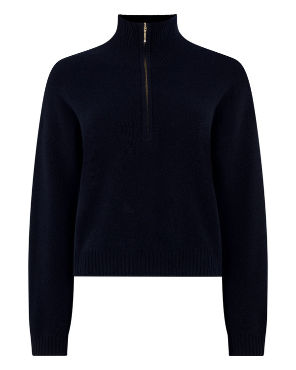 Women's Honeycomb Quarter-Zip Cashmere Sweater 2
