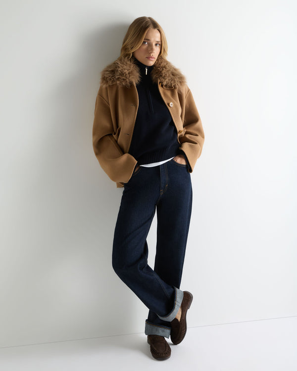 Women's Honeycomb Quarter-Zip Cashmere Sweater 3