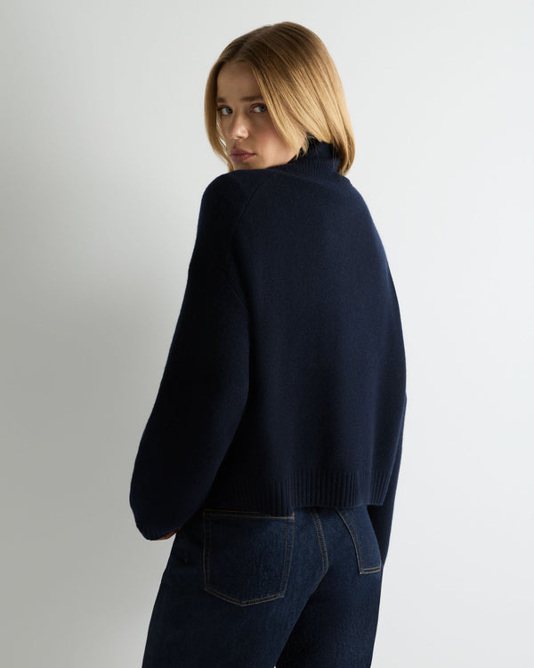 Women's Honeycomb Quarter-Zip Cashmere Sweater 4