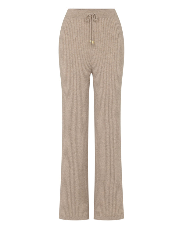 Women's Ribbed Wide Leg Cashmere Pants 2