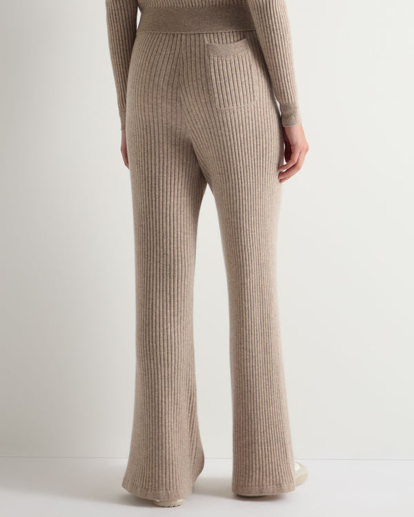 Women's Ribbed Wide Leg Cashmere Pants 4