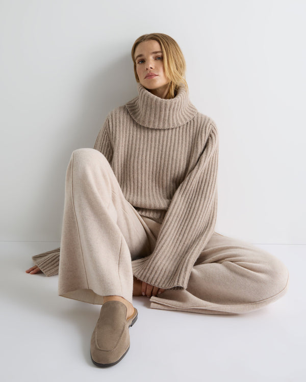 Women's Ribbed Bell Sleeve Cashmere Sweater 3