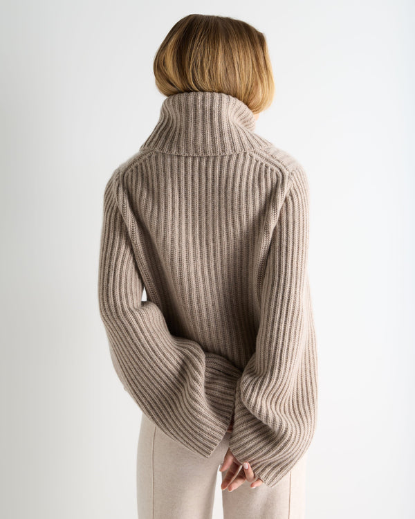 Women's Ribbed Bell Sleeve Cashmere Sweater 4