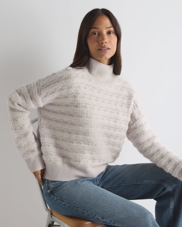 Women's Fairisle Funnel Neck Cashmere Sweater With Lurex 1