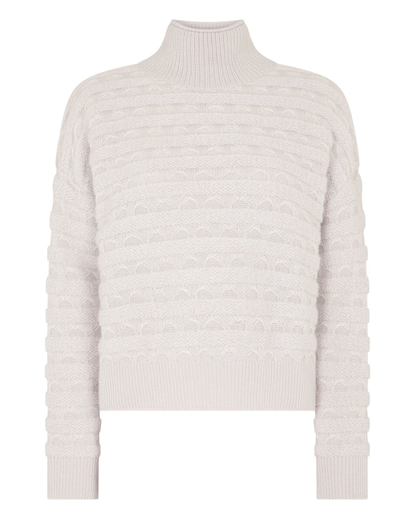Women's Fairisle Funnel Neck Cashmere Sweater With Lurex 2