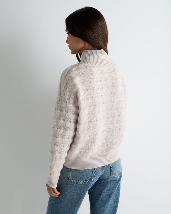 Women's Fairisle Funnel Neck Cashmere Sweater With Lurex 4