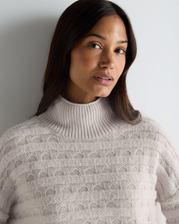 Women's Fairisle Funnel Neck Cashmere Sweater With Lurex 5