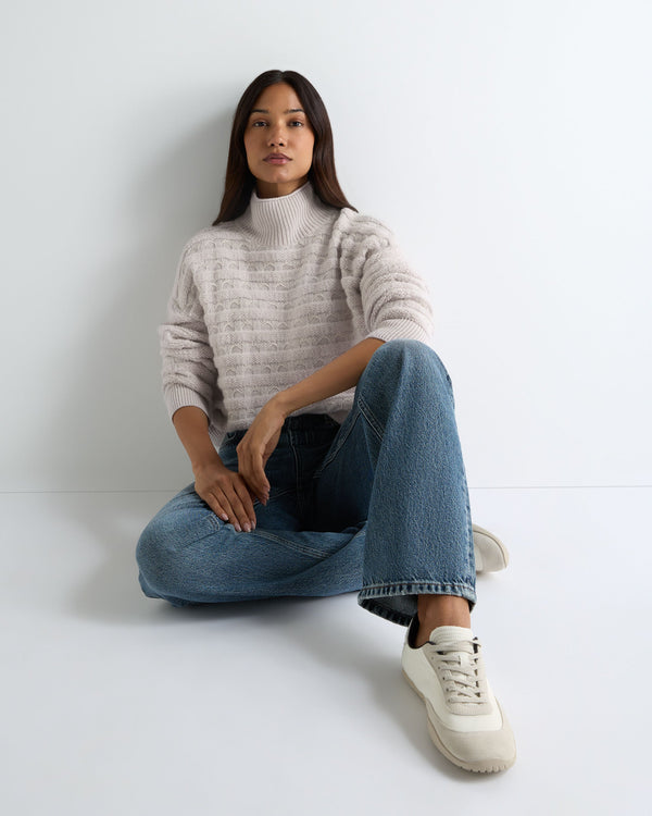Women's Fairisle Funnel Neck Cashmere Sweater With Lurex 6