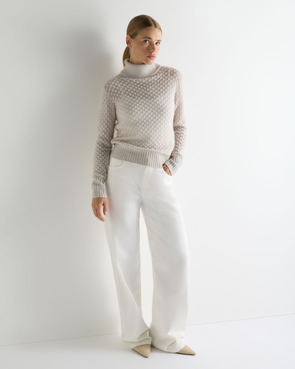 Women's Fairisle Cashmere Turtle Neck Cashmere Sweater With Lurex 3