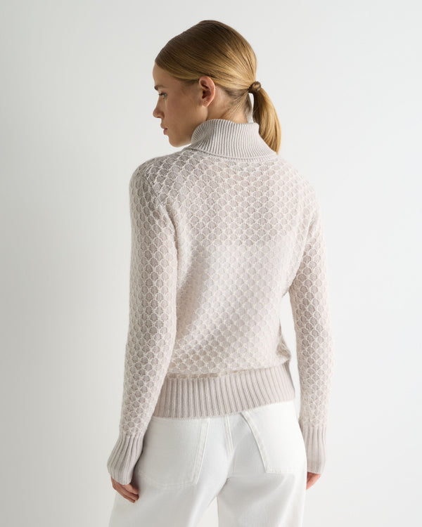 Women's Fairisle Cashmere Turtle Neck Cashmere Sweater With Lurex 4