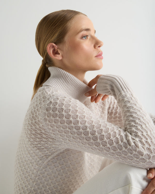 Women's Fairisle Cashmere Turtle Neck Cashmere Sweater With Lurex 5