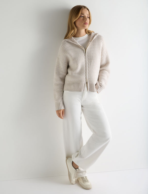 Women's Cashmere Chevron Cashmere Hoodie With Lurex 3