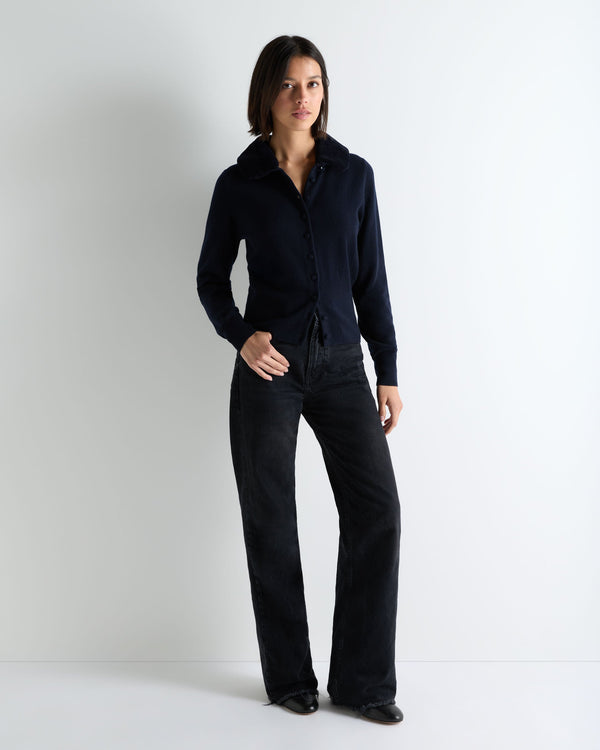 Women's Hannah Fur Collar Cashmere Cardigan 3