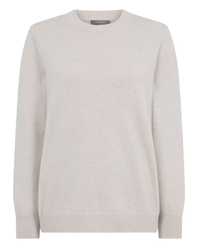 N.Peal Women's Cashmere Crew Neck Jumper Arctic Grey Melange