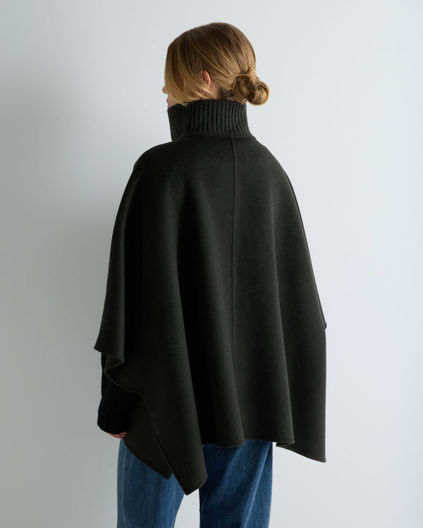 Women's Ribbed Collar Woven Cape 4