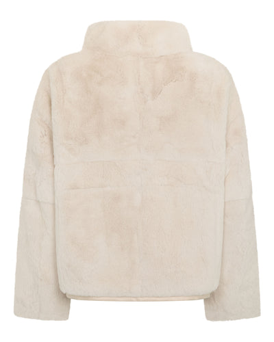 N.Peal Women's Blouson Rex Fur Jacket Beige Brown
