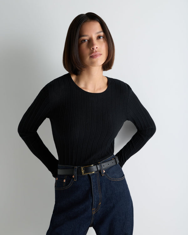Women's Long Sleeve Ribbed Top 1