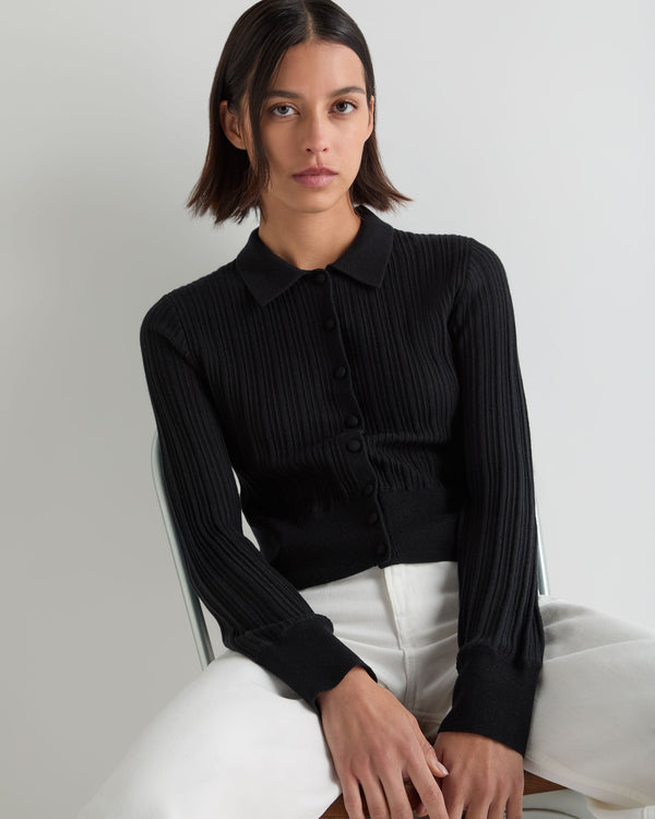 Women's Long Sleeve Ribbed Polo 5