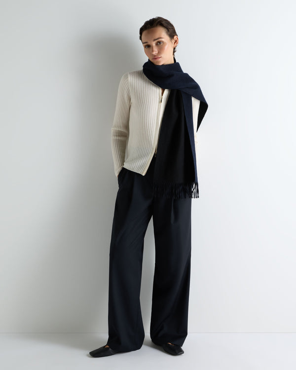 Women's Ribbed Full Zip Cashmere Sweater 3