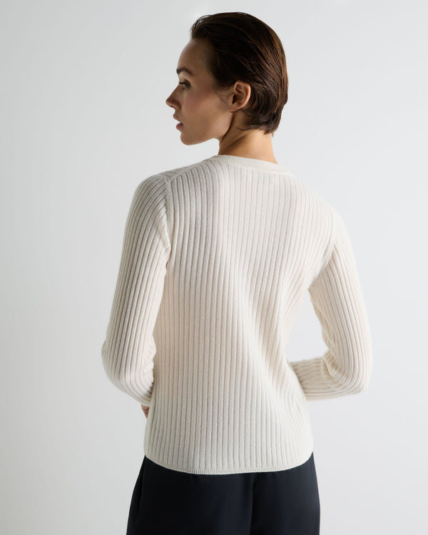 Women's Ribbed Full Zip Cashmere Sweater 4