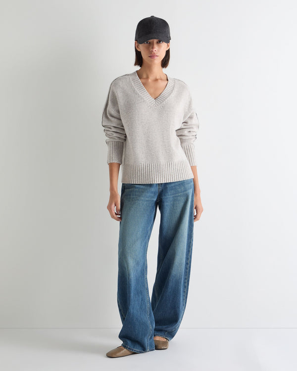 Women's Metal Trim V Neck Cashmere Sweater 8