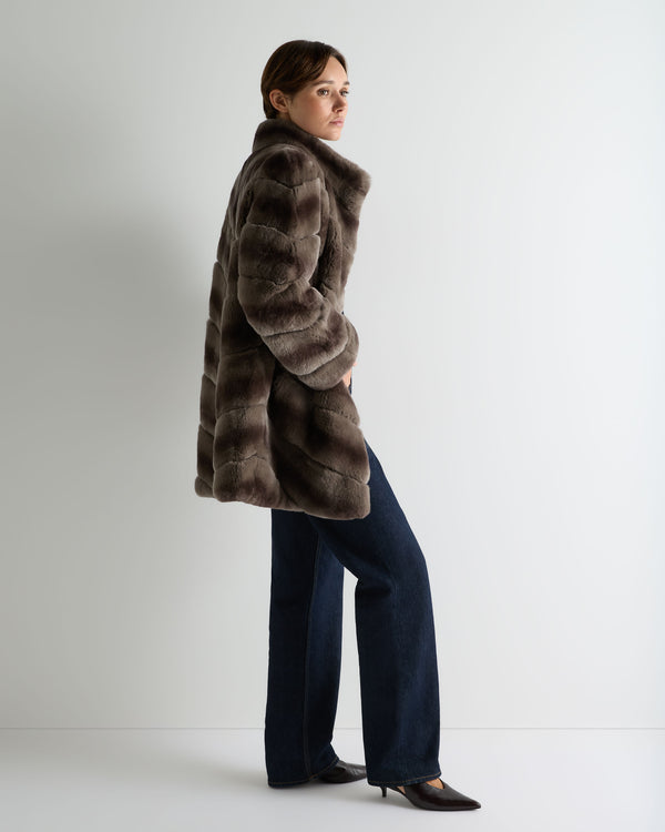 Women's Wren Rex Rabbit Coat Chocolate 3