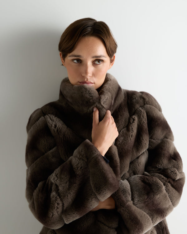 Women's Wren Rex Rabbit Coat Chocolate 5