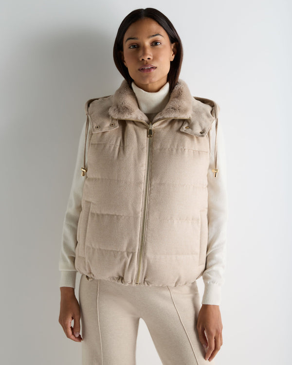 Women's Hooded Reversible Fur Gilet 1