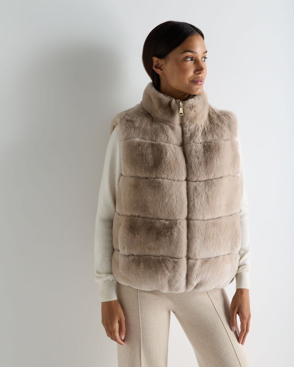 Women's Hooded Reversible Fur Gilet 6