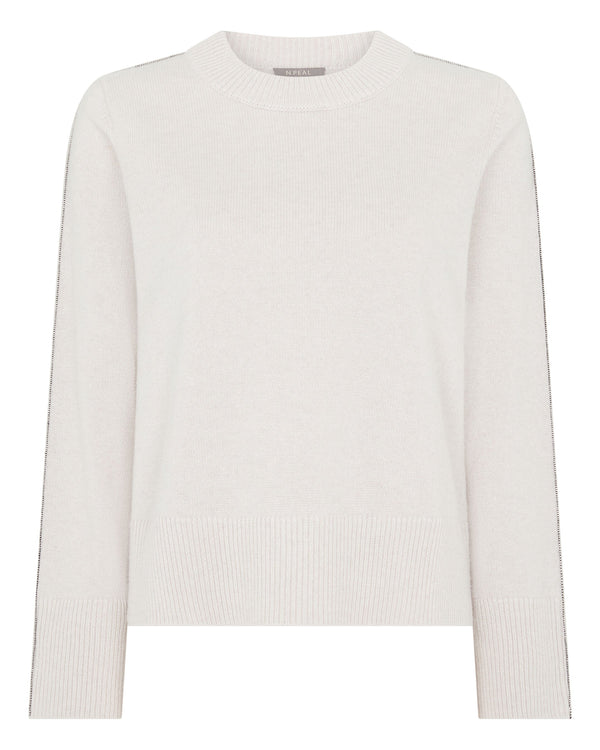 Women's Metal Trim Round Neck Cashmere Sweater 2