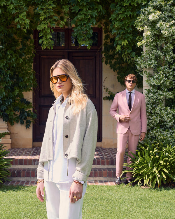 N.Peal Men's Amalfi Linen Jacket Pink