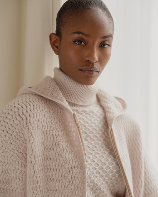 Women's Fairisle Cashmere Turtle Neck Cashmere Sweater With Lurex 6