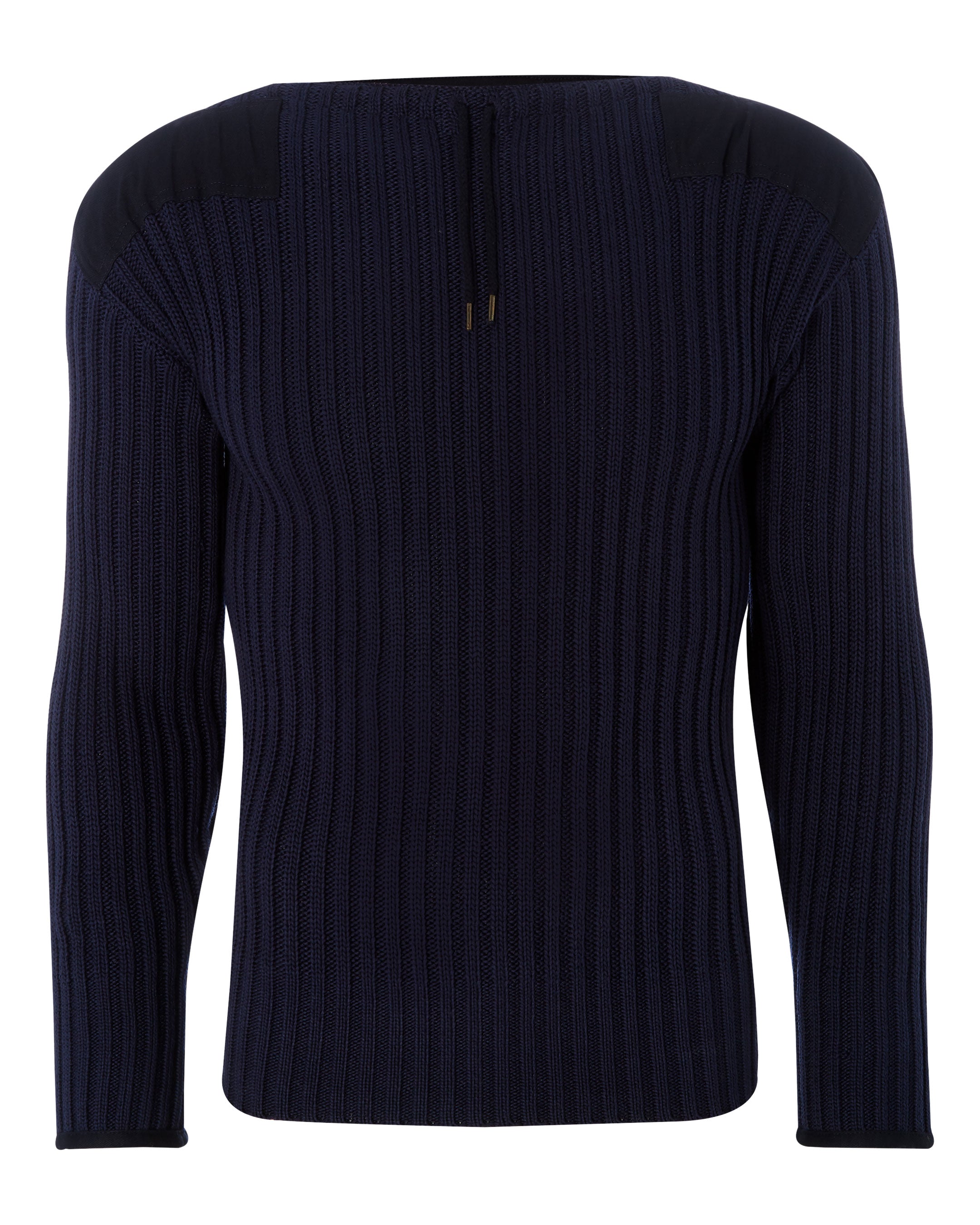 N.Peal Men s Cashmere Official 007 Ribbed Army Sweater Navy Blue Xs