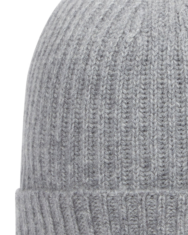 N.Peal Unisex Ribbed Cashmere Hat Flannel Grey