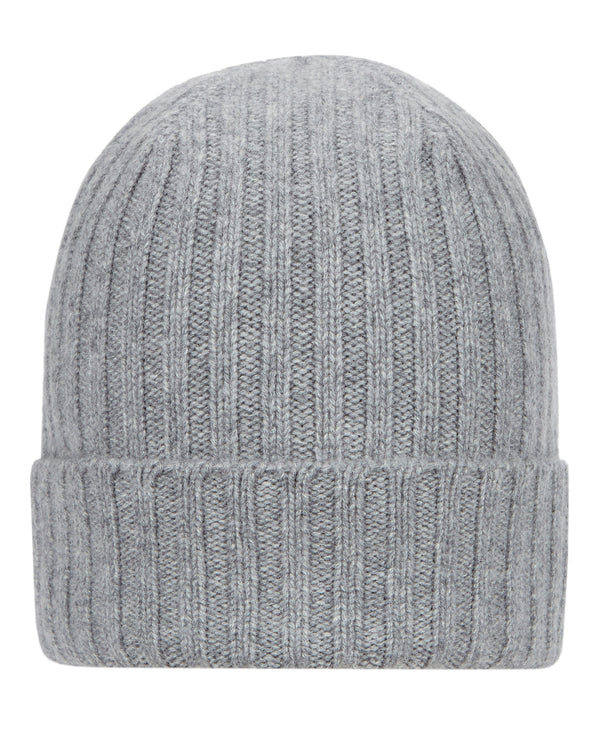 N.Peal Unisex Chunky Ribbed Cashmere Hat Flannel Grey