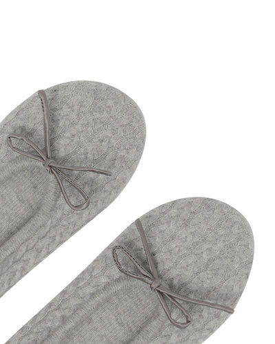 N.Peal Women's Cable Cashmere Slippers Fumo Grey