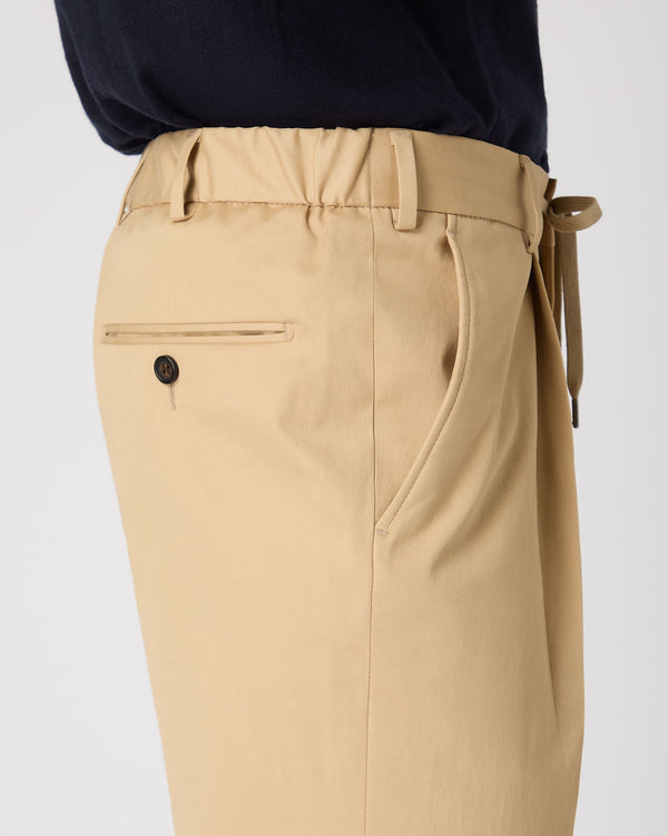 Men's Sorrento Cotton Cashmere Drawstring Pants Sand Brown
