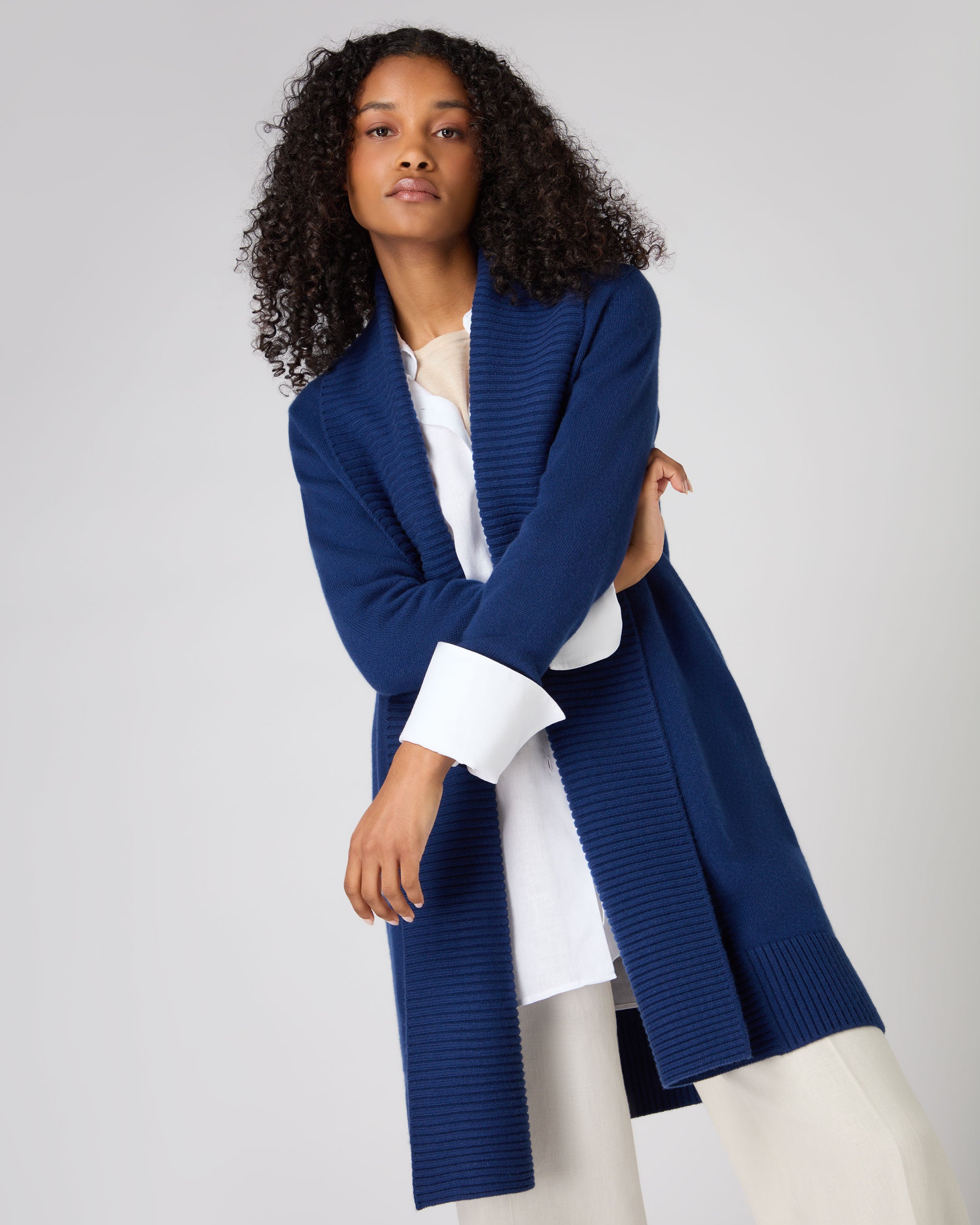 N.Peal Olivia organic-cashmere cardigan - Blue