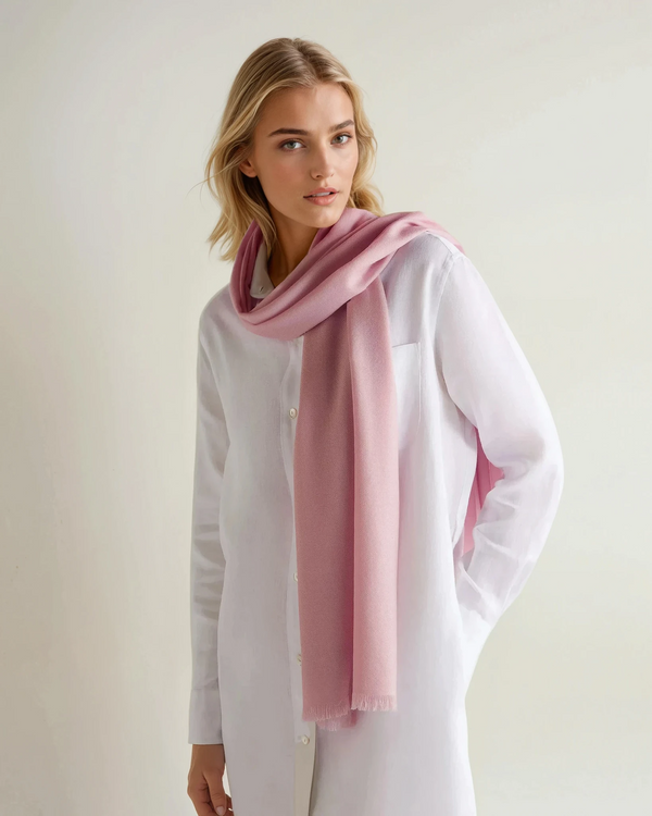 N.Peal Women's Pashmina Cashmere Stole Blossom Pink