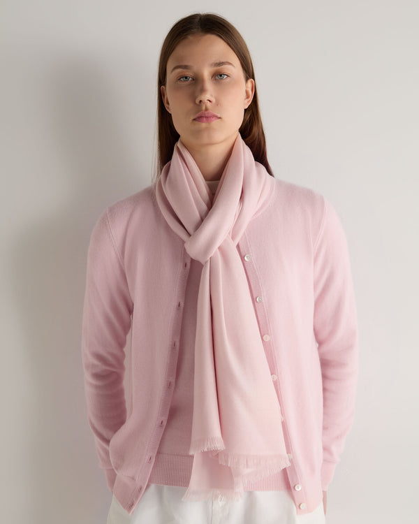 N.Peal Women's Pashmina Cashmere Shawl Blossom Pink