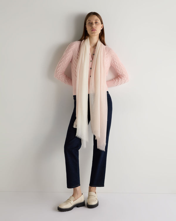 N.Peal Women's Dip Dye Cashmere Scarf Blossom Pink