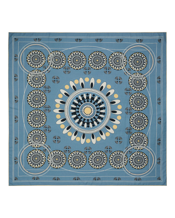 N.Peal Women's Printed Foulard Blue