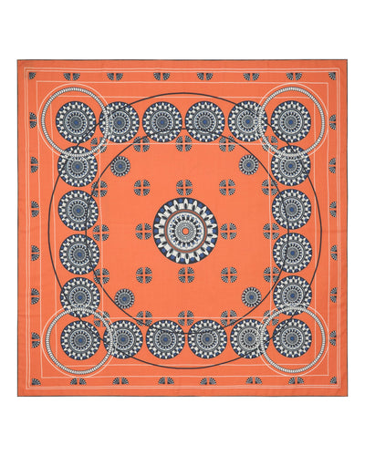 N.Peal Women's Printed Foulard Orange