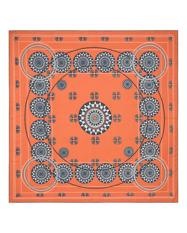 N.Peal Women's Printed Foulard Orange